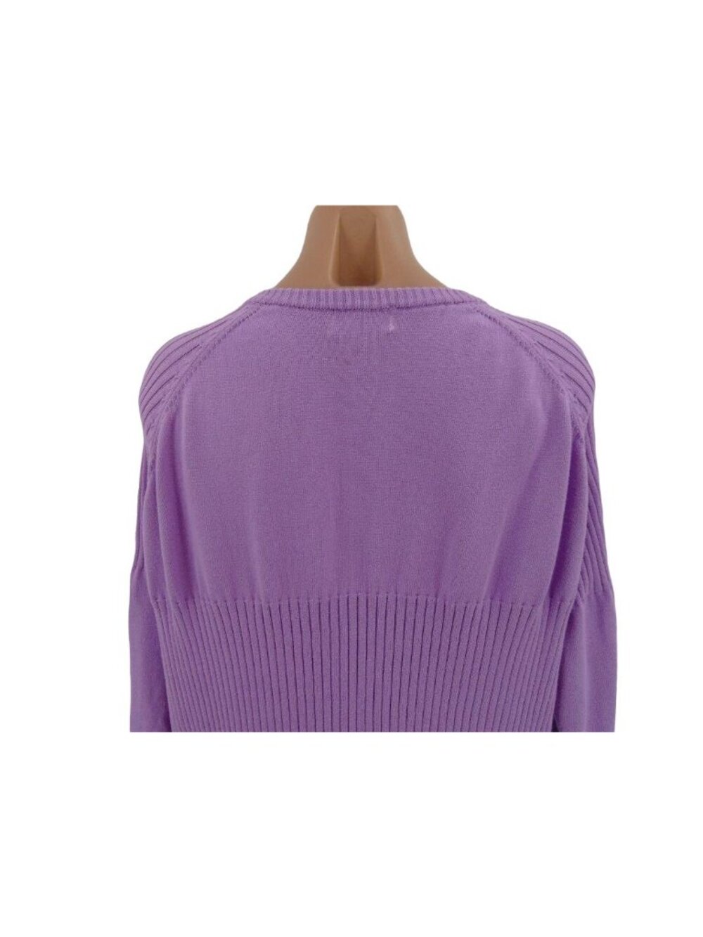 Cracked Wheat Women's Purple Ribbed V Neck Sweater XXL Cotton Golf Pickleball - Picture 6 of 14